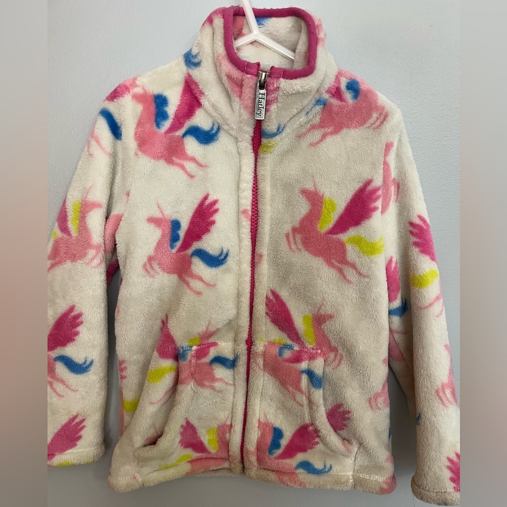 Hatley Fuzzy Fleece Jacket Size 4‎ Pegassus Full Zip
